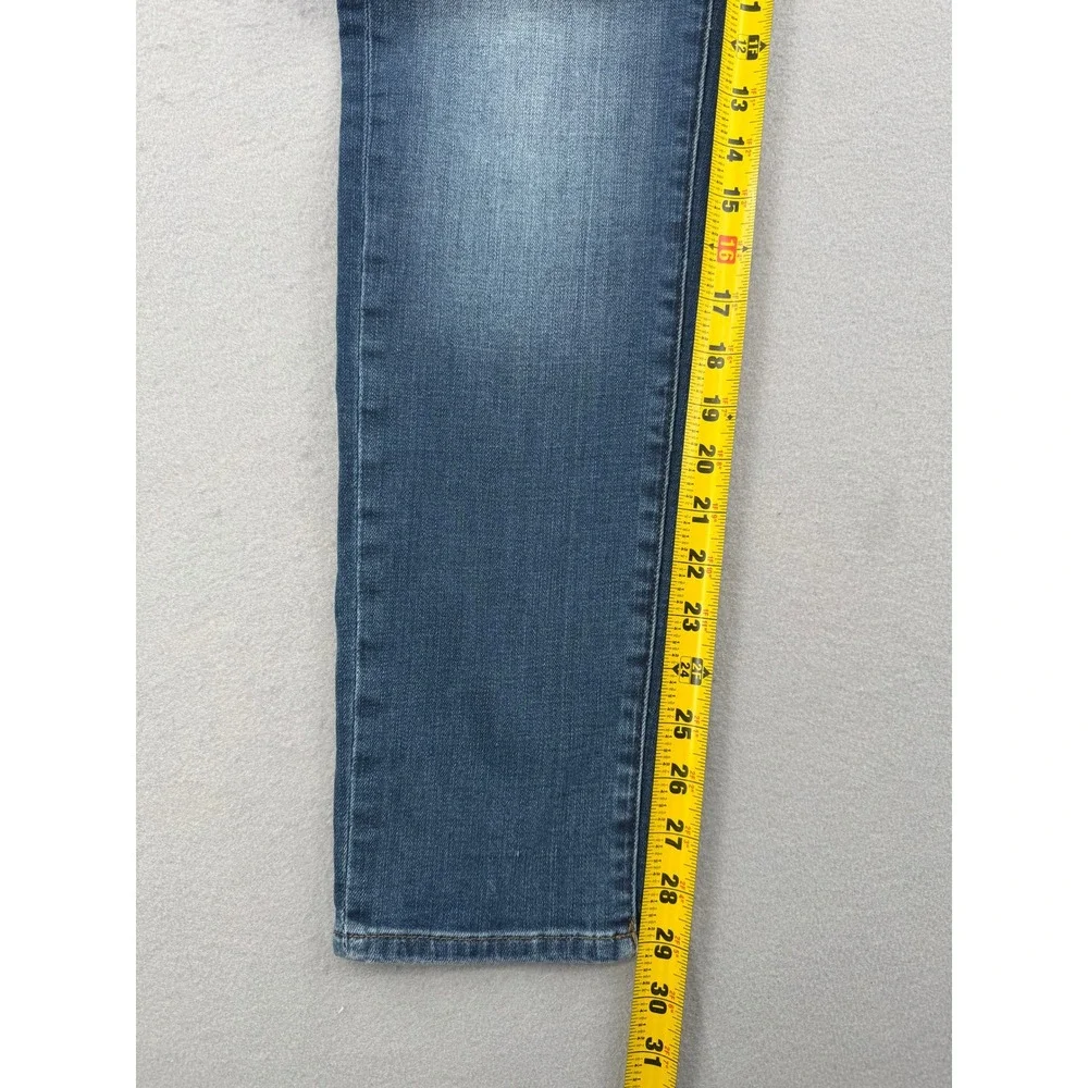 FRAME Le Garcon Slim Boyfriend Jeans Womens 29 (31x29) Azure Blue Distressed